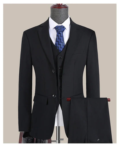 Men's Slim Fit 3-Piece Suit – Smart Casual Blazer, Vest & Pants for Business, Wedding & Formal Occasions