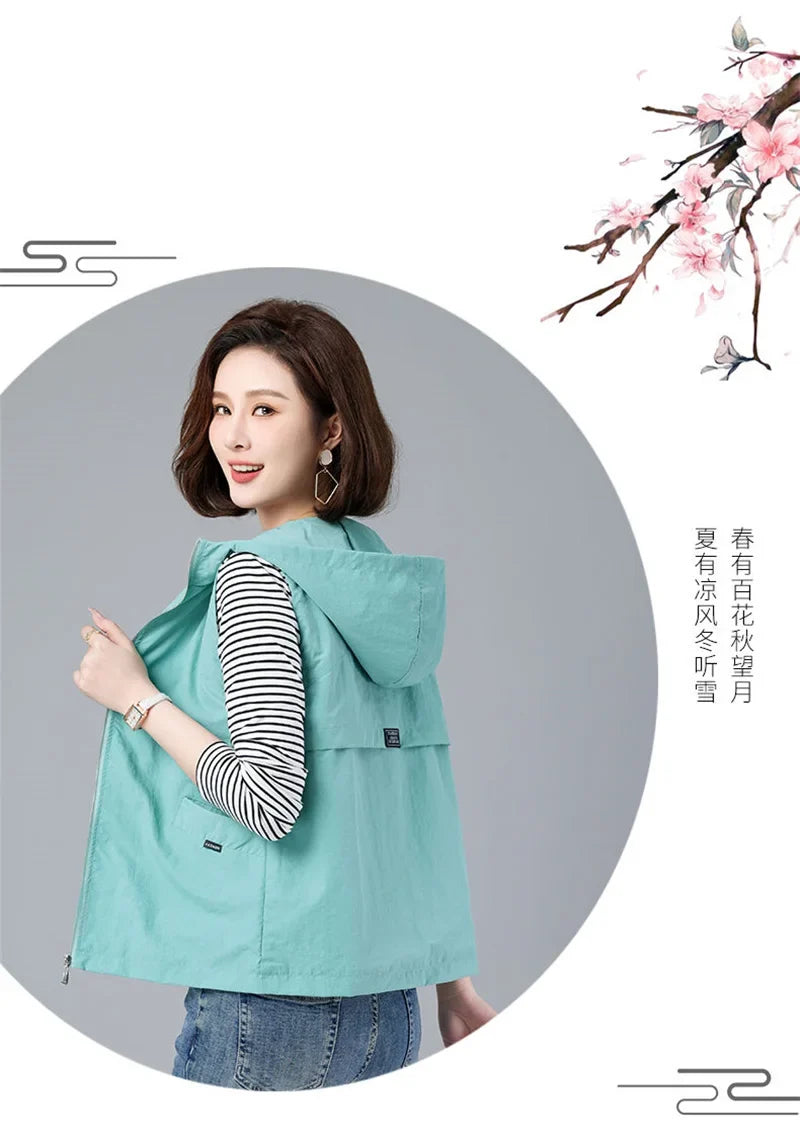Spring Summer Woman Waistcoat New Casual Liner Sleeveless Jacket Women Zipper Hooded Thin Vest Female Outerwear Chaleco Mujer