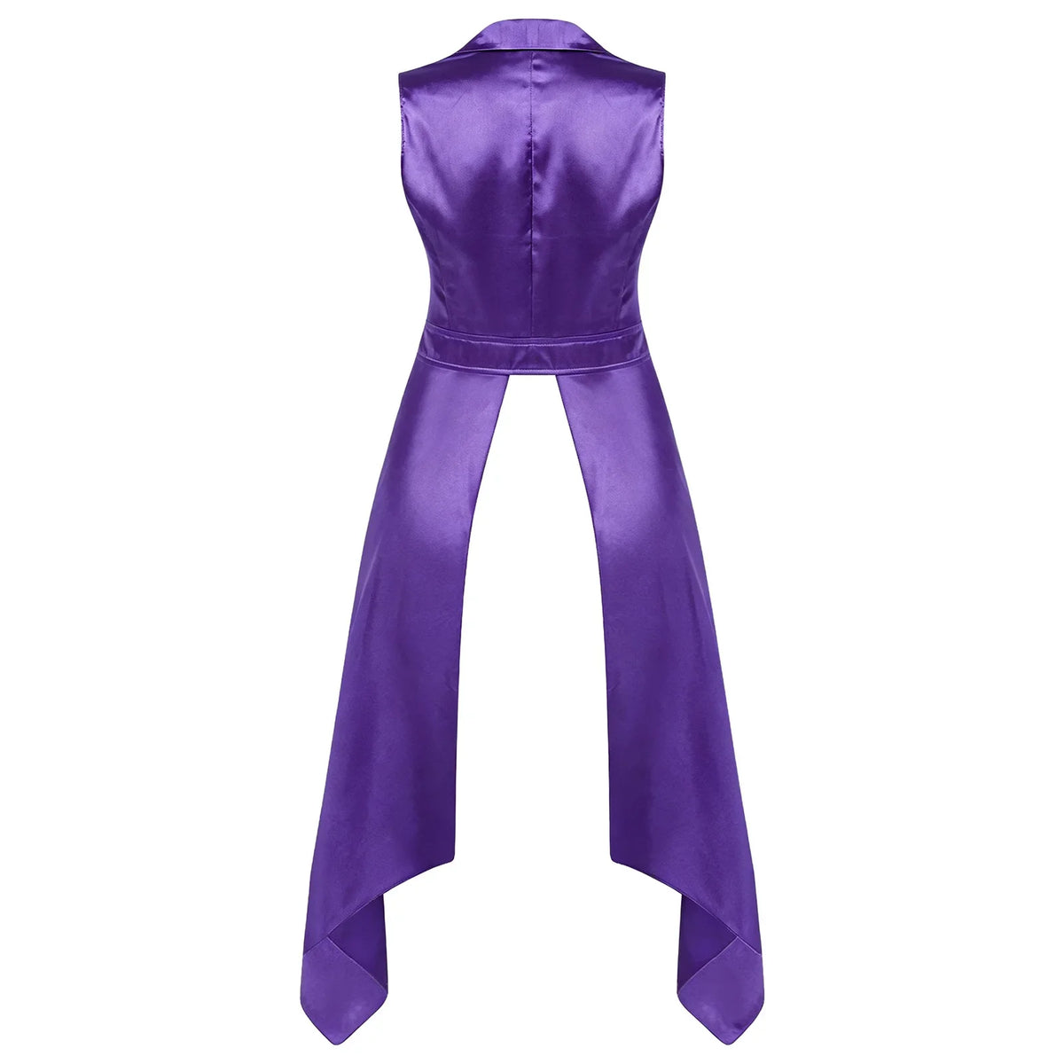 Women's Sleeveless Vests Satin Renaissance Victorian Costume Femme Tuxedo Waistcoat Vest Tailcoat Top Halloween Gothic Outfit