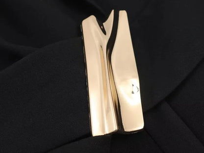 Women Asymmetric Buckle Blazer Elegant Wrap Suit Jacket Slim Waist Tailored Office Lady Workwear Fashion Blazer Coat
