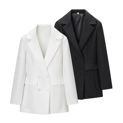 Elegant Women's Office Blazers Spring 2026 New Fashion Slim V-neck Warm Suits Jackets Chic Young Women's Travel Joker Coats