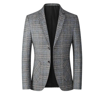 New Men's Plaid Blazer Male Suit Jacket Classic Slim Business Casual Blazers Men Clothing Wedding Suit Coats 4XL