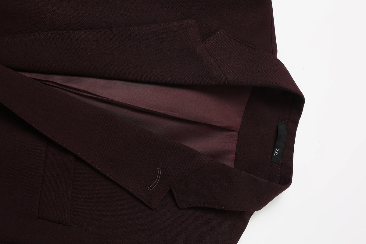 Men's 3-Piece Wedding Suit – Single Breasted Smart Casual Suit for Men – Burgundy, Navy Blue, Black, Dark Grey