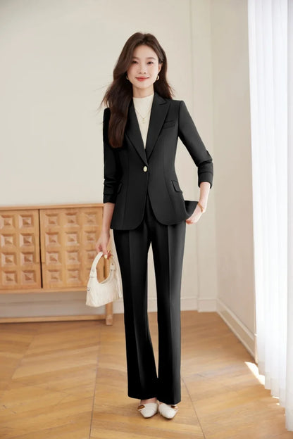 Fashionable professional women's clothing, high quality two-piece pants + blazer. Elegant, exquisite, comfortable