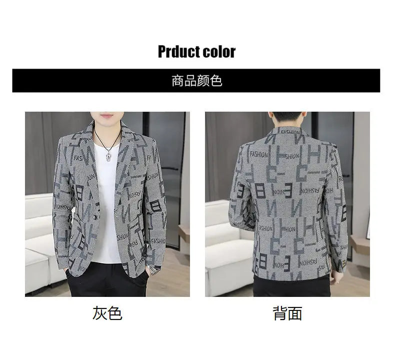 Blazer Men's Fashion Outdoor Travel Gentleman Wedding Slimming Business Versatile Trendy Casual Korean-style Formal Wear Blazer