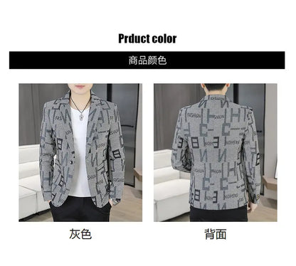 Blazer Men's Fashion Outdoor Travel Gentleman Wedding Slimming Business Versatile Trendy Casual Korean-style Formal Wear Blazer