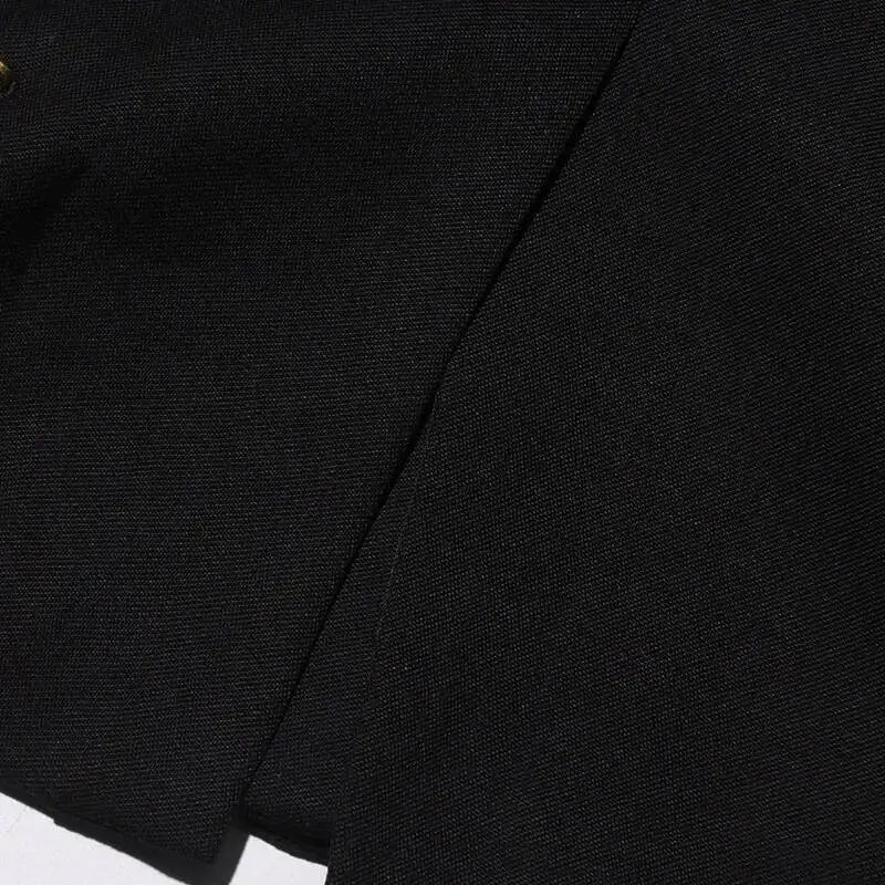 Autumn New Women Chic Blazer Asymmetrical Pin Design Single Button Slim Fit Elegant Fashion Office Lady Stylish Coat HK9876