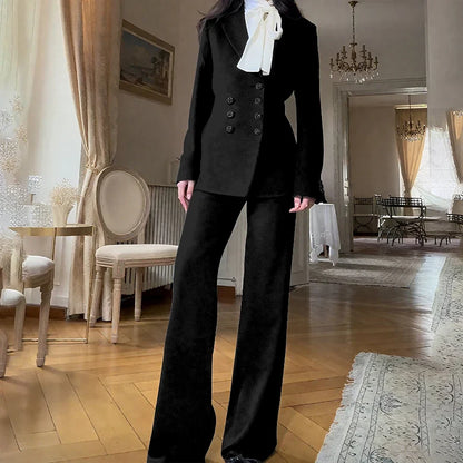 2025 New Women Casual Blazer Suit Set with Double-breasted Office Formal Pant Suit Separates Slim Fit Custom Made Traje de Mujer