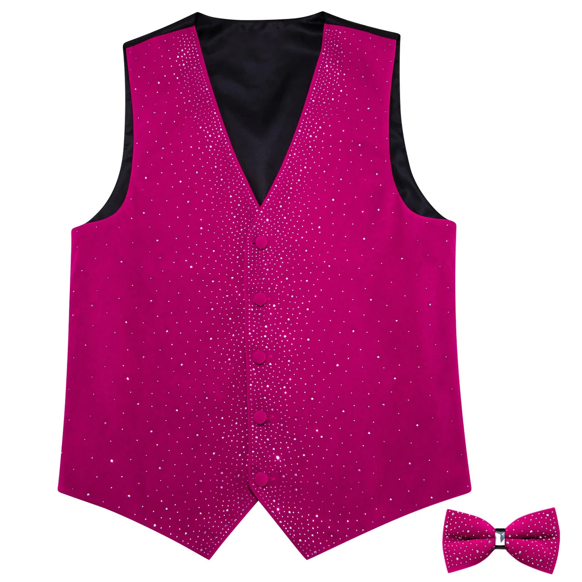 Men's Glitter Vest with Matching Bow Tie – Sparkly Sequin Style for Parties, Proms & Festive Events