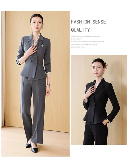 Fashion professional women's high-quality two-piece pants+blazers, exquisite elegant, new products for autumn winter 2025