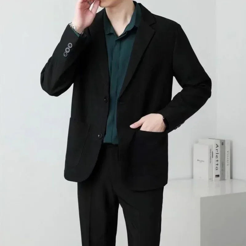 Men's Oversized Blazer Smart Casual Single Breasted Jacket for Business and Daily Wear