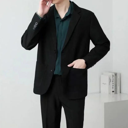 Men's Oversized Blazer Smart Casual Single Breasted Jacket for Business and Daily Wear