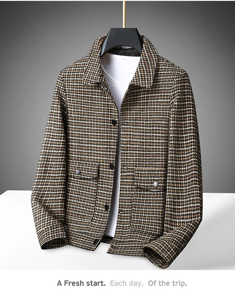 Large Size Men's Casual Jacket Lapel Shirt Handsome Spring Autumn Plus Fat Trendy Brand Loose Top for Youth