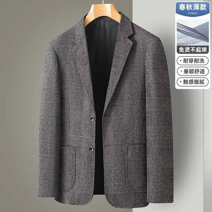 Men's Casual Loose Fit Blazer 13 Colors All-Season Plaid Suit Jacket for Men