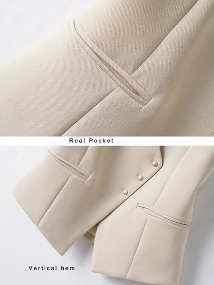 Short V-Neck Suit Vest for Women, Spring and Autumn Slant-Buttoned Top, Perfect for Office Wear and Versatile Vest