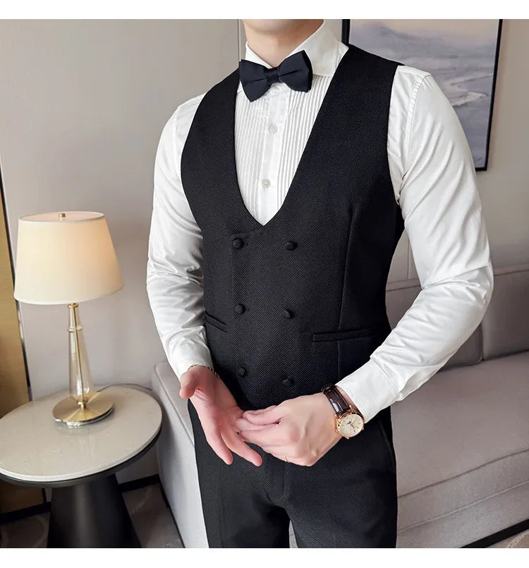 Men's Slim Fit 3-Piece Suit for Weddings, Parties & Formal Occasions – White, Red, Black