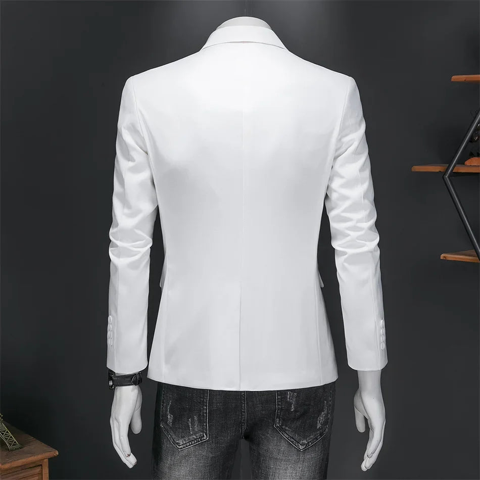 15 Color Fashion Mens Suit Jacket High Quality Slim Fit Solid Color Casual Business Mens Blazers Formal Office Wedding Suit Tops
