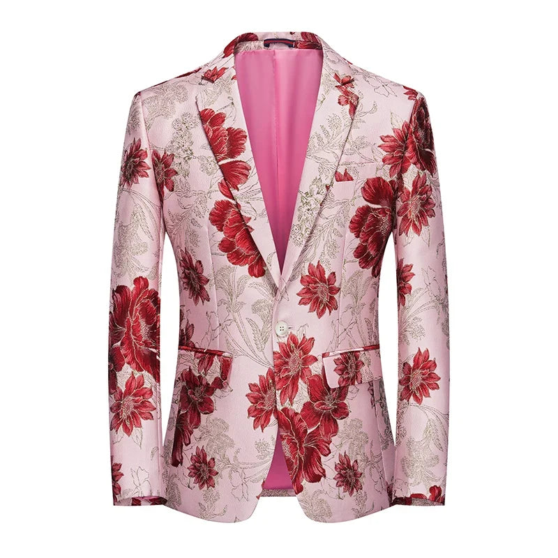 Men's High-Quality Fashion Suit Handsome Personality Stage Performance Banquet Business Casual Wear