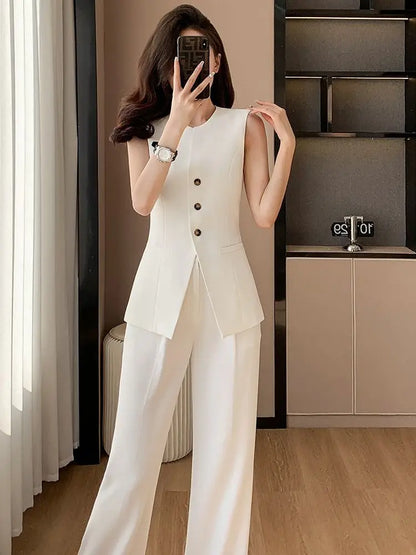 2025 New High-end Women's Spring and Summer Elegant Sleeveless Suit Vest Top