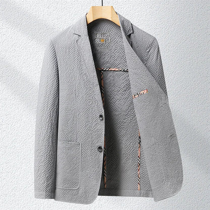 2026 Sun Protection Lightweight Blazer - Fashionable Business Outdoor Travel Wedding Casual Korean Men's Bubble Weave Blazer
