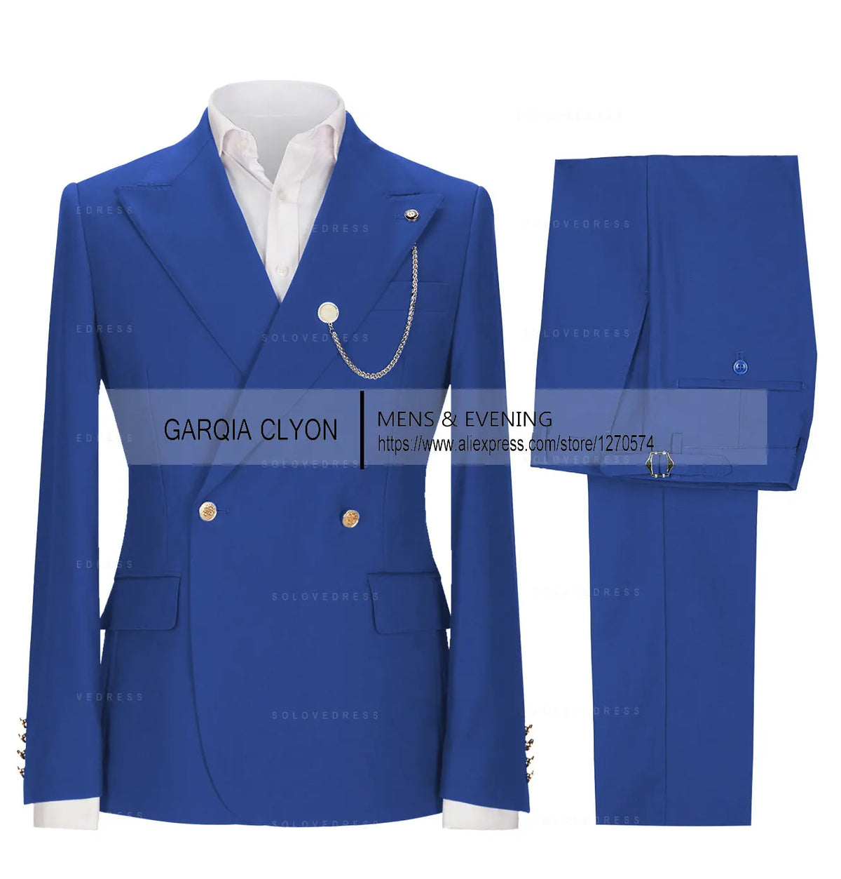 Lapel Men's Suits Slim Fit 2 Pieces  Tuxedo Casual Business Single Breasted One Button  Groomsmen For Wedding（Blazer+Pants)