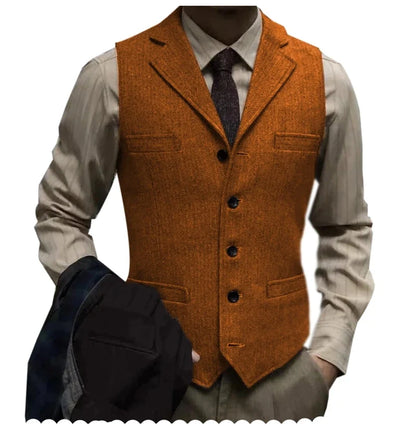 Men's Suit Vest – Single Breasted Slim Fit Waistcoat for Weddings & Smart Casual Wear