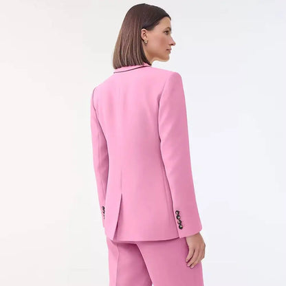 Pink 3-Piece Suit Professional Women's Double Breasted Classic Set Jacket+Vest+Pants Business Evening Party Outfit Customized