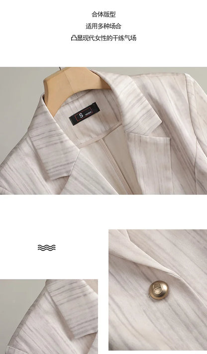 Elegant Women 2025 Spring Summer Professional Suit OL Business Interview Manager Commuting Work Wear Blazer And Pants Sets