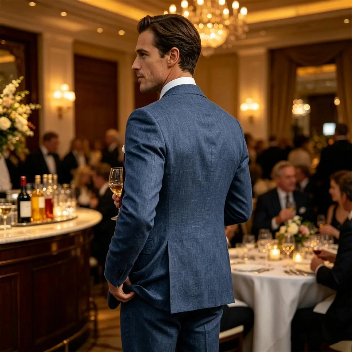 Men's Suit Customized 3 Piece Blazer Vest Pant Linen Set Full Man Terno Linen Suit Notched Lapel Casual Tuxedo Summer Wedding