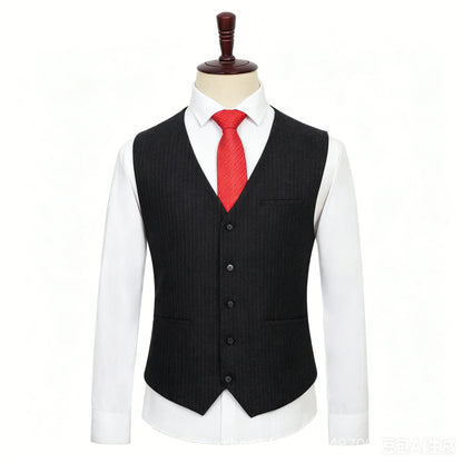 Men's Plus Size Checkered Vest – Single Breasted Formal Waistcoat for Weddings & Groomsmen