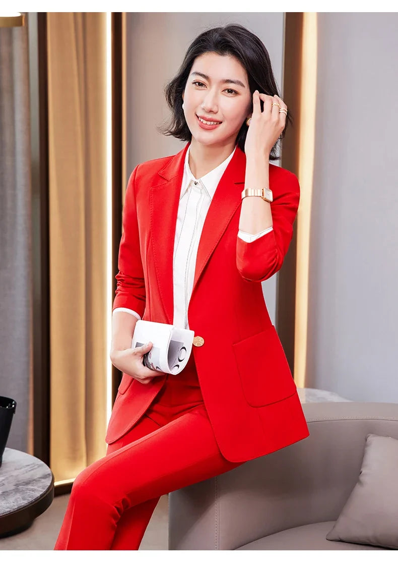 Women's Professional Pants Suit High-Quality Autumn Winter Wear Show Time Increased Temperament