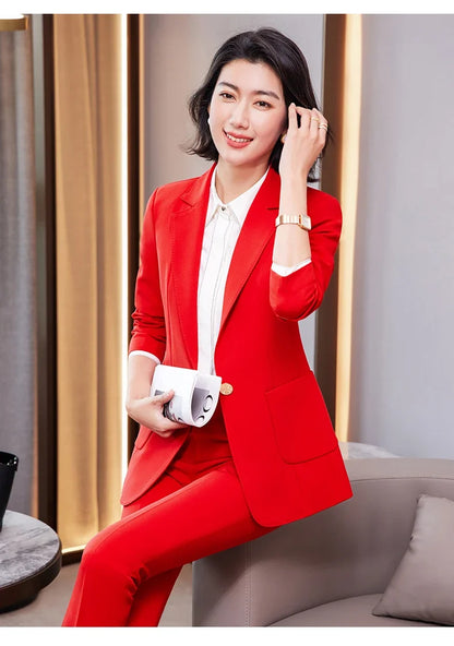 Women's Professional Pants Suit High-Quality Autumn Winter Wear Show Time Increased Temperament