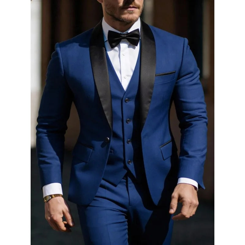 Costume 3 pièces pour homme veste gilet pantalon, Costumes de mariage d'affaires pour hommes pour bal de promo Musculaires costumes de mariage pour hommes