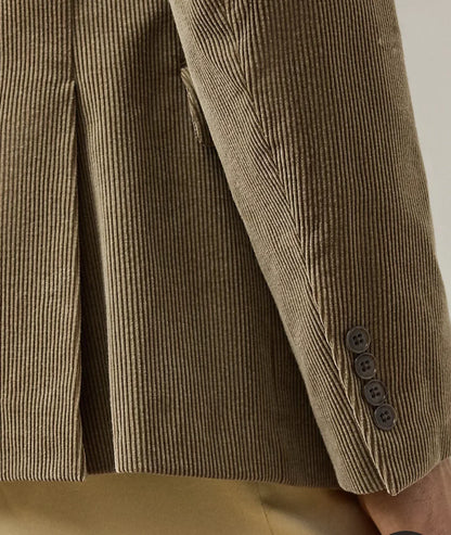 Spring/Autumn New Corduroy Suit Retro Casual Notched Lapel Jacket Single-Breasted Men's Solid Colour Suit Western Sport Coats