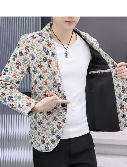 Blazer Men's Fashion Outdoor Travel Gentleman Wedding Slimming Business Versatile Trendy Casual Korean-style Formal Wear Blazer