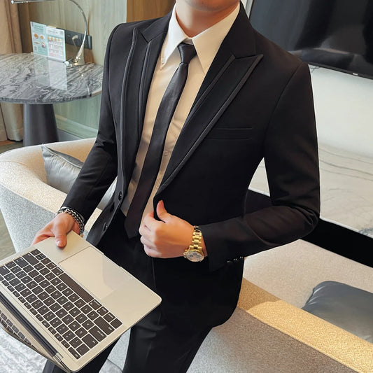 Men's Smart Casual Blazer Single Breasted – Black