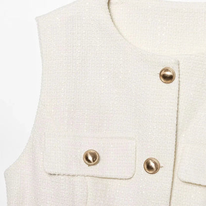 2025 Women's Vest Jackets Cropped Sleeveless Vest Woman Outerwears Belt Summer Casual Coats Black Pink Vest Button Jacket