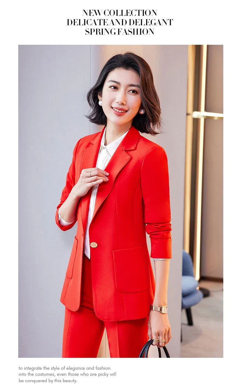Women's Professional Pants Suit High-Quality Autumn Winter Wear Show Time Increased Temperament