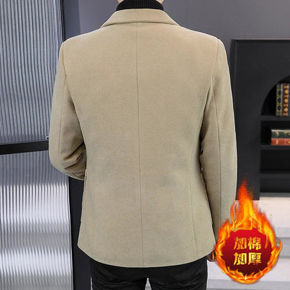 Blazer Men Fashionable Outdoor Wedding Versatile Slimming and Casual Korean Version Golden Mink Velvet Velvet and Cotton Blazer