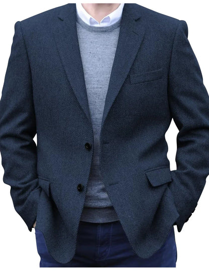 Men's Casual Blazer Herringbone Slim Fit Single Breasted Stylish Comfortable Jacket Men's Coat Double Breasted Blazer Men's Suit