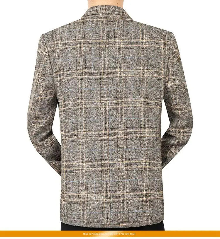 2026 Blazer Men's Fashionable Business Banquet Dance Singer Plaid Fitted Casual Trendy Wedding Banquet Dress Performance Blazer