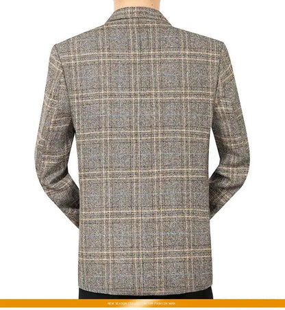 2026 Blazer Men's Fashionable Business Banquet Dance Singer Plaid Fitted Casual Trendy Wedding Banquet Dress Performance Blazer