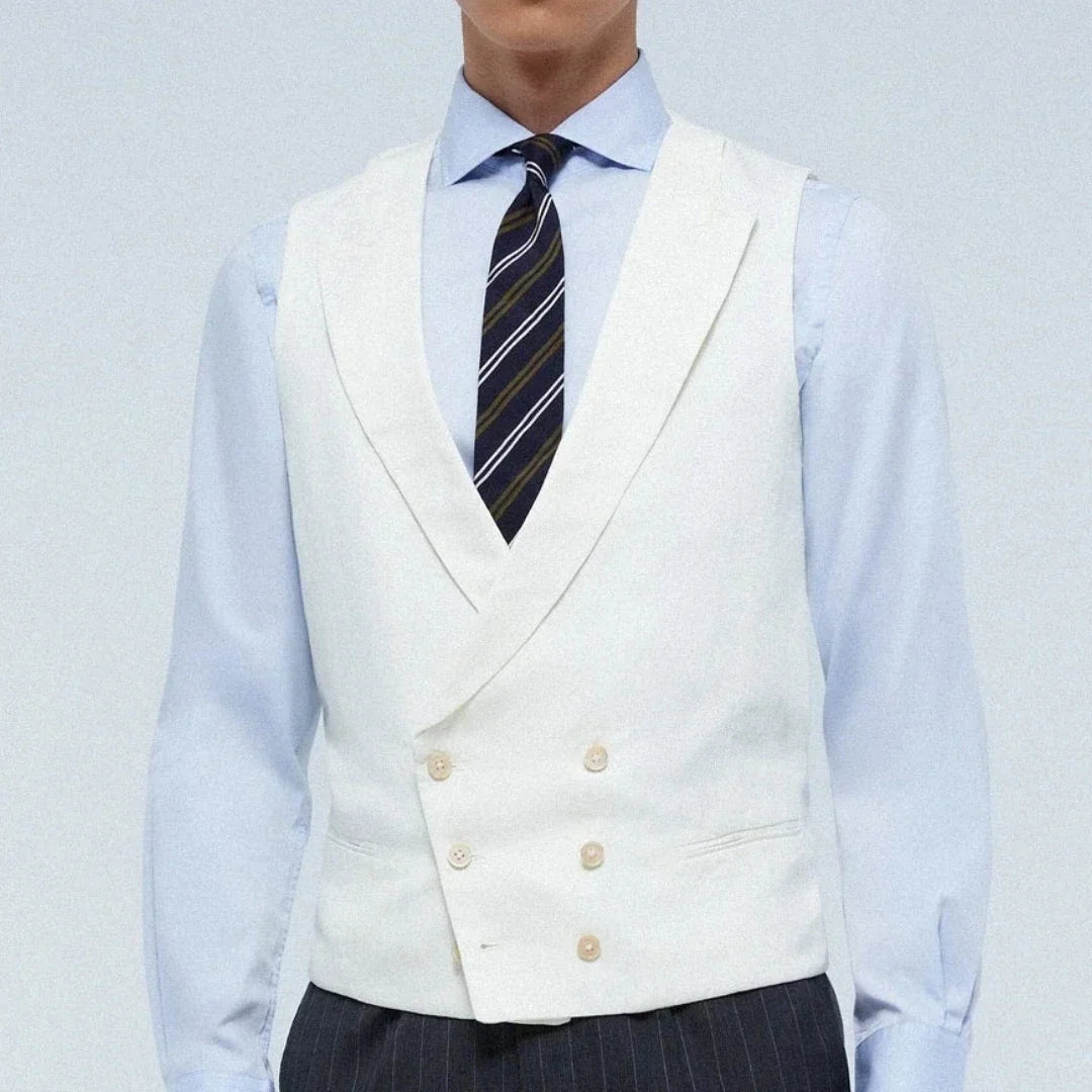 Men Vest Double Breasted Lapel Waistcoat for Wedding & Formal Occasions – Multi-Color