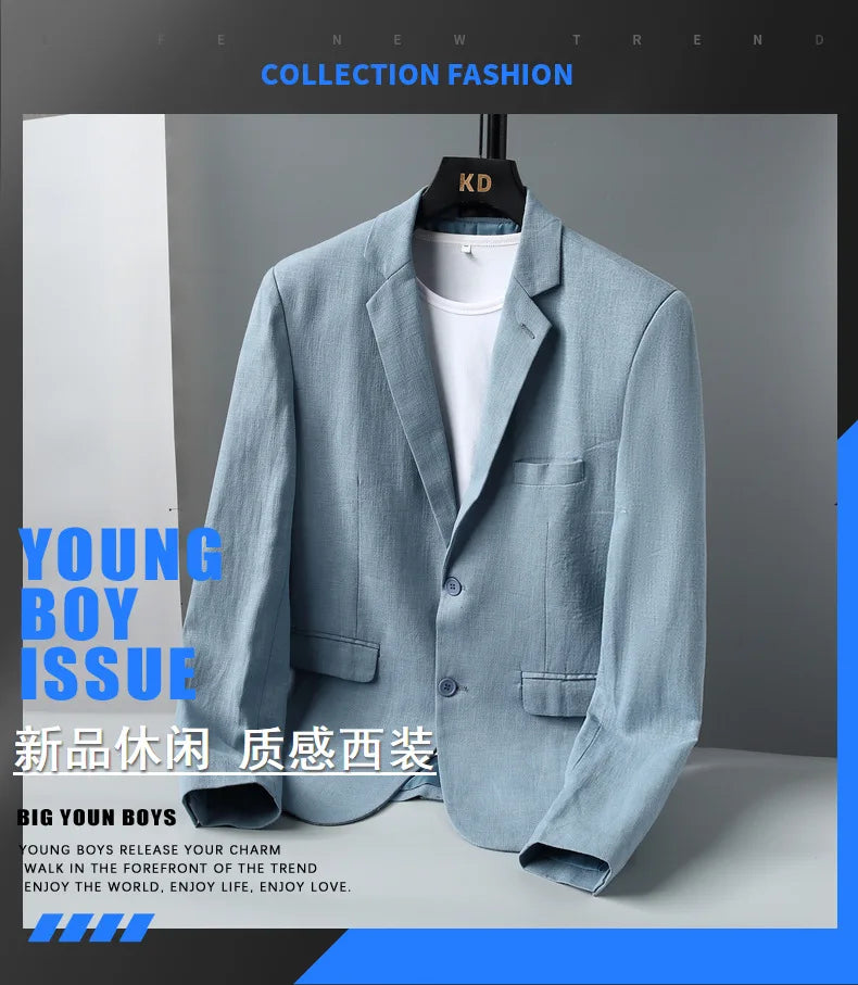 Blazer: A Fashionable Outdoor Men's Travel Gentleman's Versatile Solid-color Trend Leader for Casual and Breathable Wear. Blazer