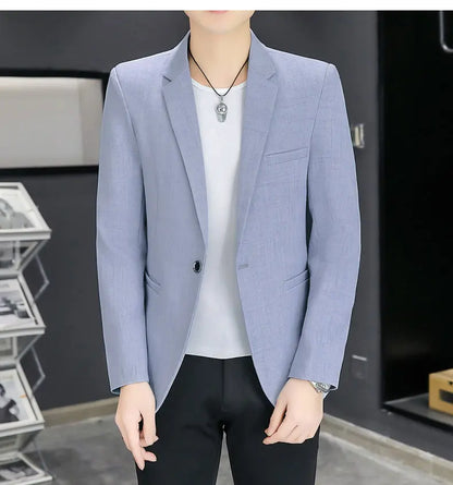 Blazer Men's Fashion Business Gentleman Groom Professional Gentleman Form-fitting Versatile Casual Formal Wear High-end Blazer