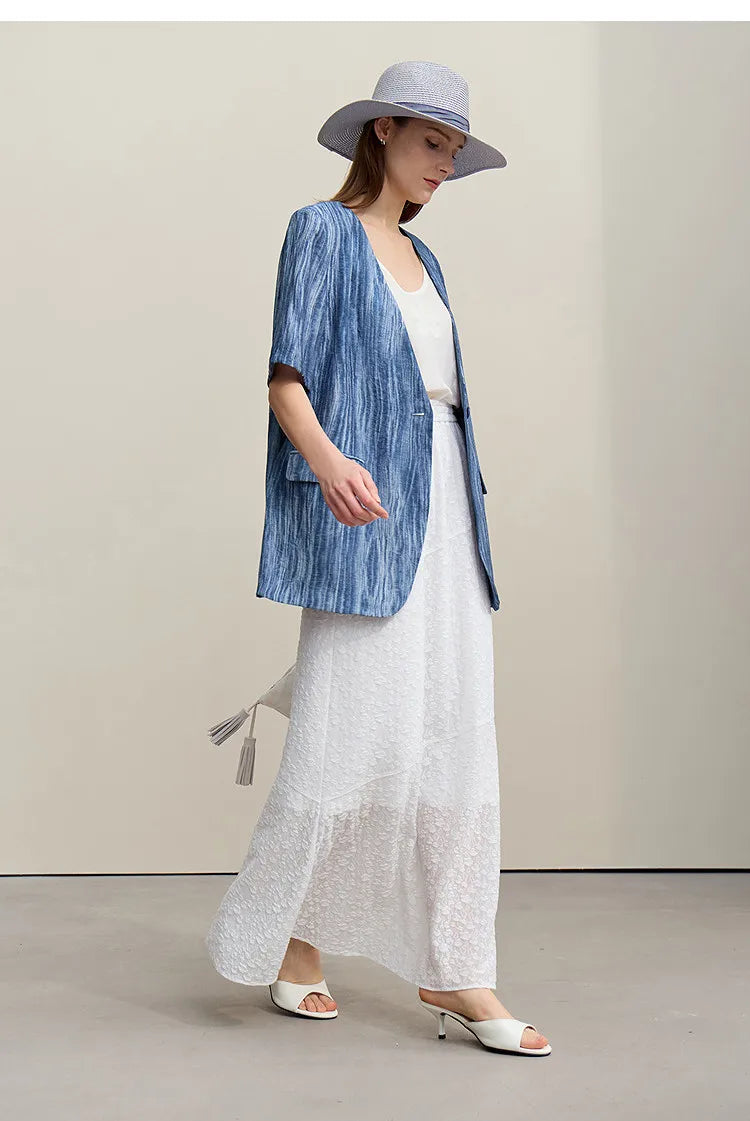 Women's Jacket 2026 Summer New Loose Casual V-neck Single Button Blazer Separate Versatile Wide-leg Women Trousers 12621092