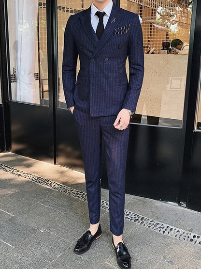 Men's 3-Piece Formal Suit Slim Fit Blazer Vest Pants for Wedding Business Smart Casual