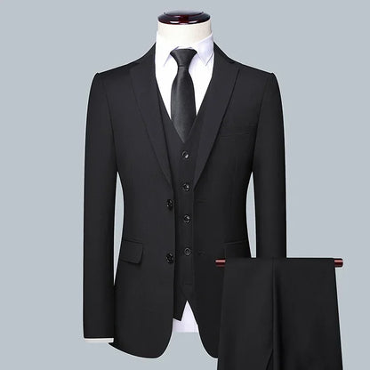Men's Formal Business Suit – Blazer, Vest & Trousers 2 or 3 Piece Set
