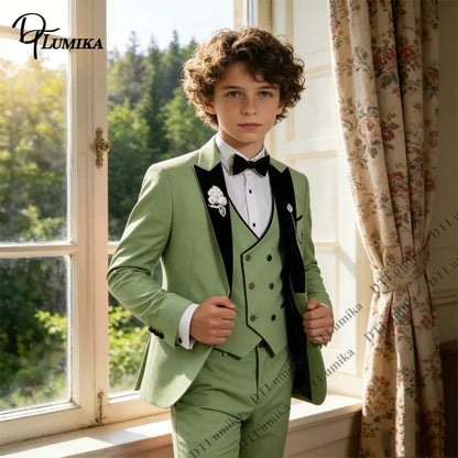 Boys Suit Set 3-Piece Formal Outfit for Kids Wedding Birthday Party Ages 3T–14T