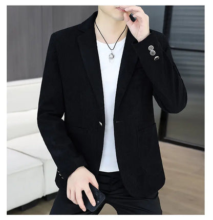 Blazer Men's Fashion Business Gentleman Groom Professional Gentleman Form-fitting Versatile Casual Formal Wear High-end Blazer